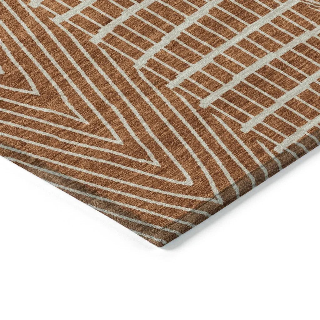 LOOMLAN Rugs Owen Orange Washable Indoor-Outdoor Rug