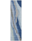 LOOMLAN Rugs Petala Blue Washable Indoor-Outdoor Rug