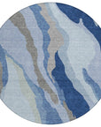 LOOMLAN Rugs Petala Blue Washable Indoor-Outdoor Rug