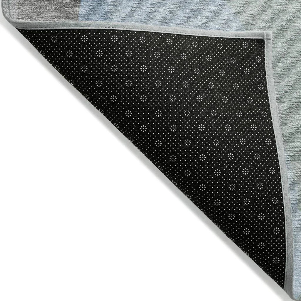LOOMLAN Rugs Petala Blue Washable Indoor-Outdoor Rug