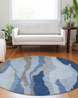 LOOMLAN Rugs Petala Blue Washable Indoor-Outdoor Rug