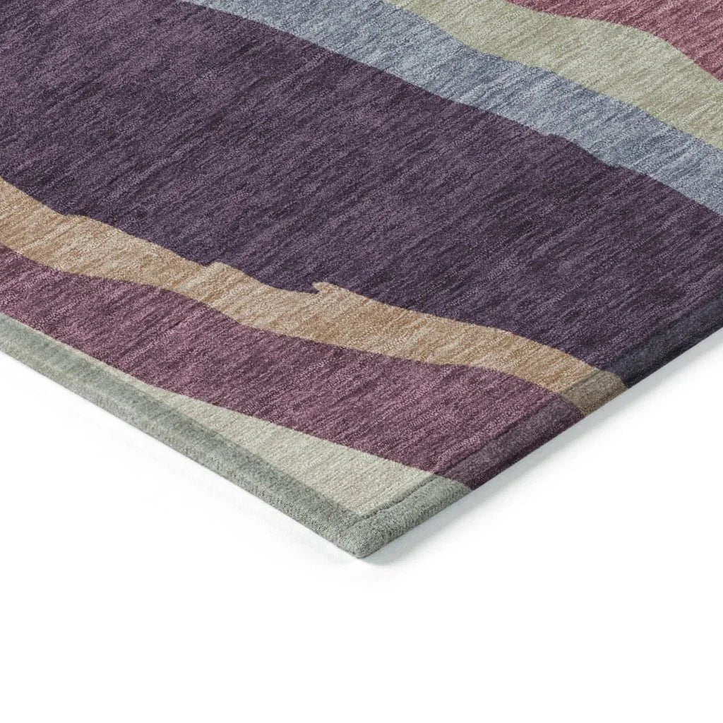LOOMLAN Rugs Petala Plum Washable Indoor-Outdoor Rug