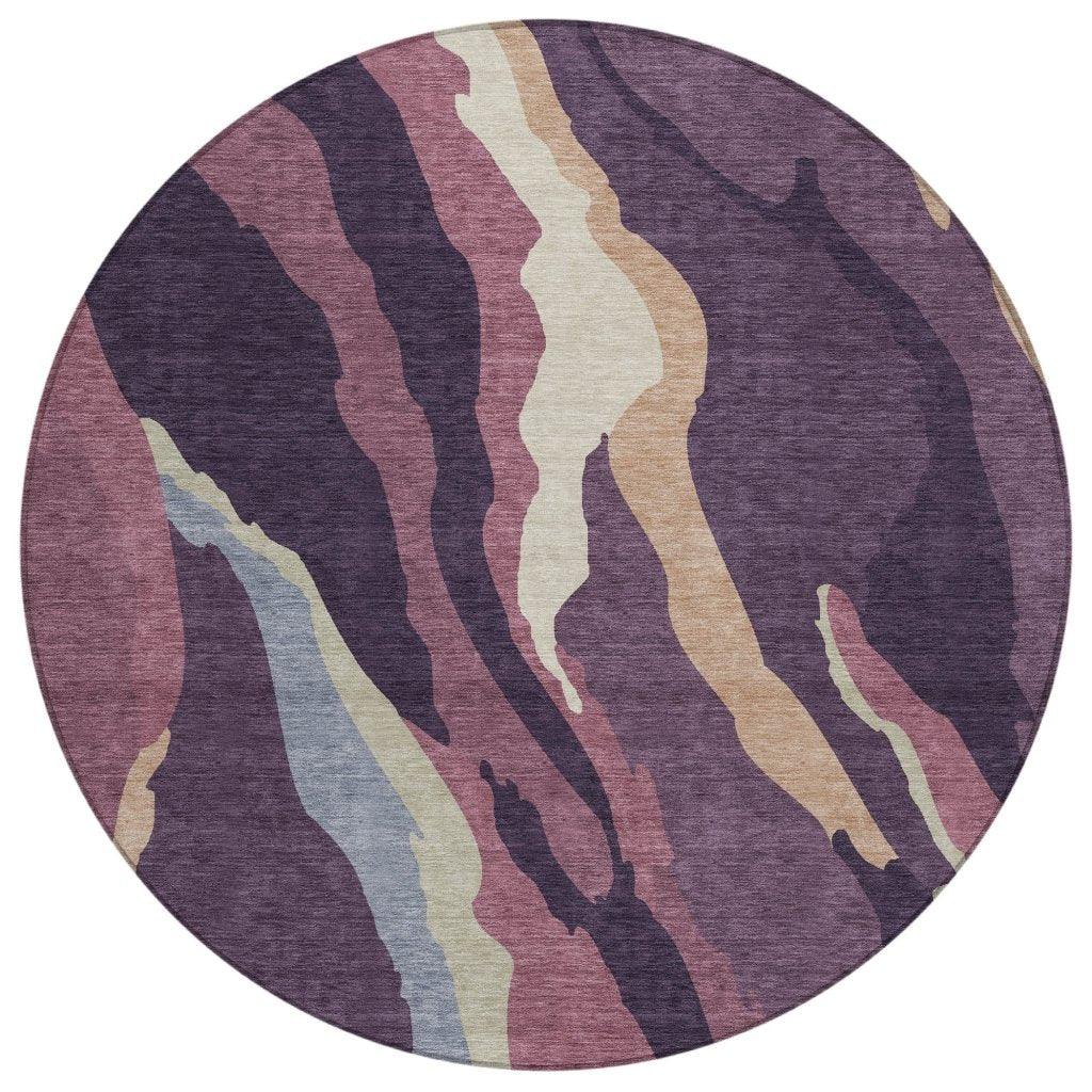 LOOMLAN Rugs Petala Plum Washable Indoor-Outdoor Rug