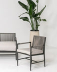 Pietra Sunbrella Outdoor Dining Arm Chair 2PC - LOOMLAN - Sunset West - Outdoor Dining Chairs