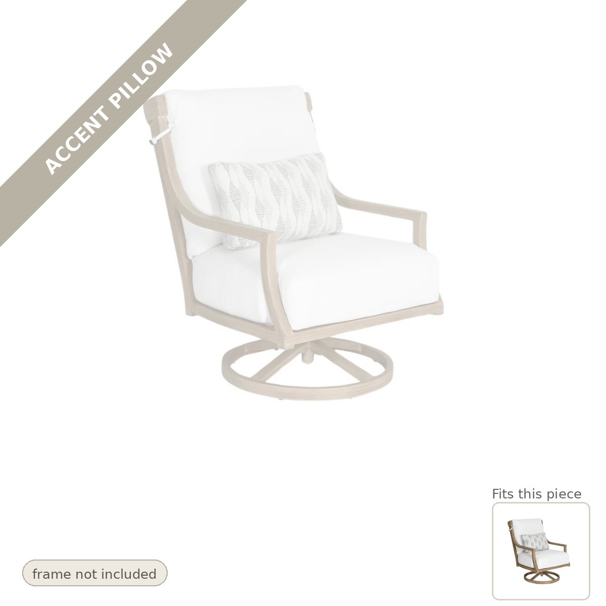 Pillow: Made-to-Order Accent Pillow, Nicoya High Back Swivel Rocking Lounge Chair with Sunbrella Cushions