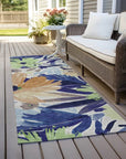 LOOMLAN Rugs Plyven Blue Washable Indoor-Outdoor Rug