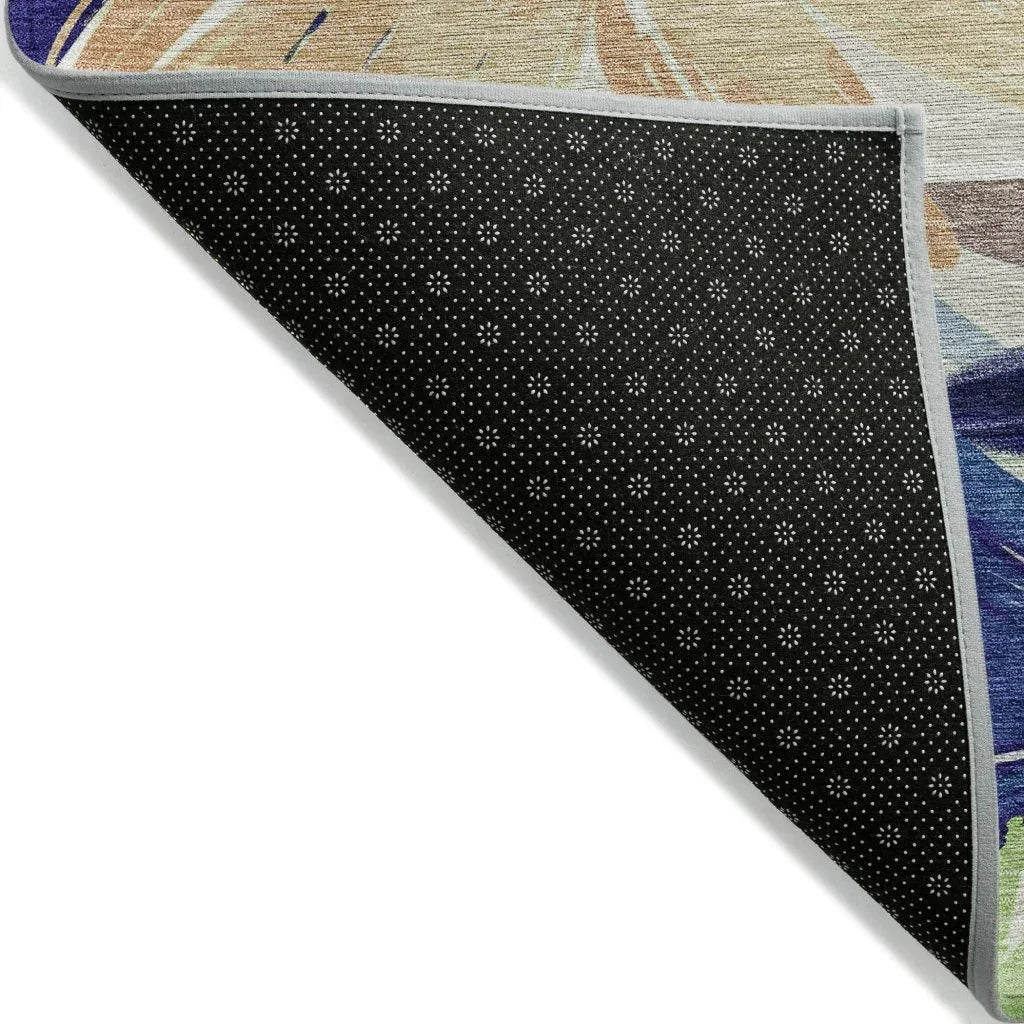 LOOMLAN Rugs Plyven Blue Washable Indoor-Outdoor Rug
