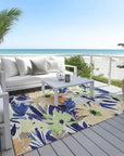 LOOMLAN Rugs Plyven Blue Washable Indoor-Outdoor Rug