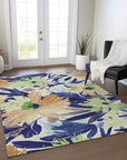 LOOMLAN Rugs Plyven Blue Washable Indoor-Outdoor Rug