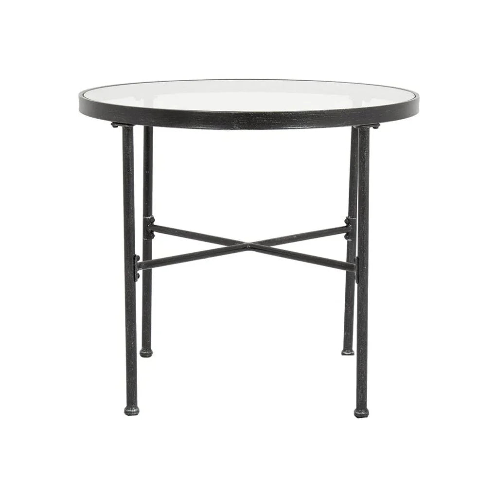 Provence Iron Round Outdoor Bistro Table-Outdoor Dining Tables-Sunset West-LOOMLAN
