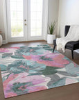 LOOMLAN Rugs Raffila Teal Washable Indoor-Outdoor Rug
