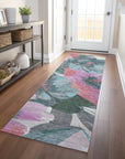 LOOMLAN Rugs Raffila Teal Washable Indoor-Outdoor Rug