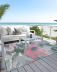 LOOMLAN Rugs Raffila Teal Washable Indoor-Outdoor Rug