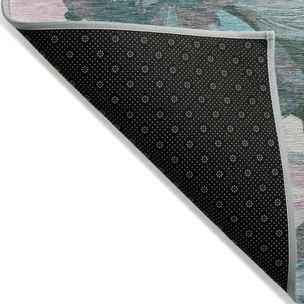 LOOMLAN Rugs Raffila Teal Washable Indoor-Outdoor Rug