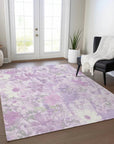 LOOMLAN Rugs Raimana Purple Washable Indoor-Outdoor Rug