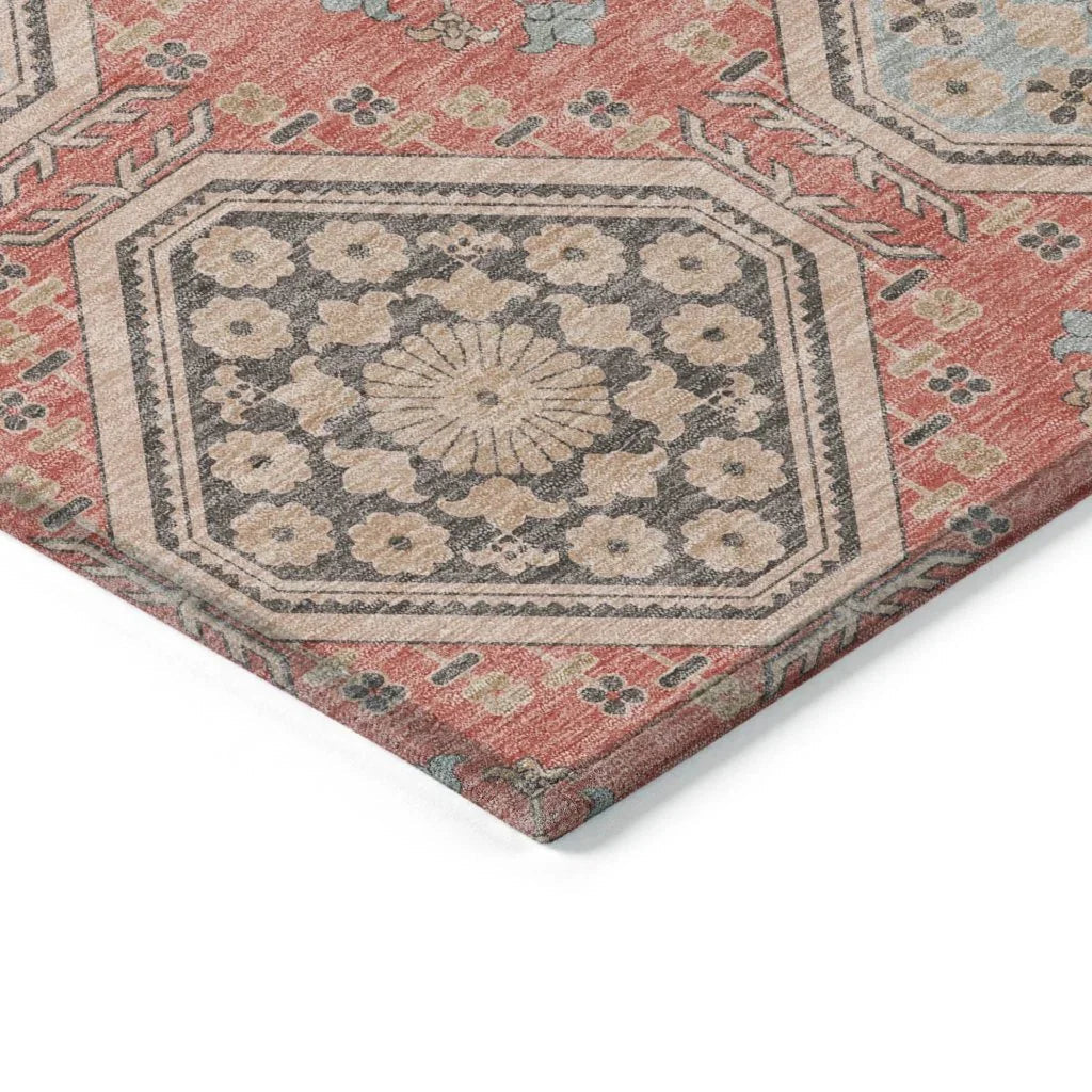 LOOMLAN Rugs Rapsodea Orange Washable Indoor-Outdoor Rug