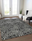 LOOMLAN Rugs Raya Black Washable Indoor-Outdoor Rug