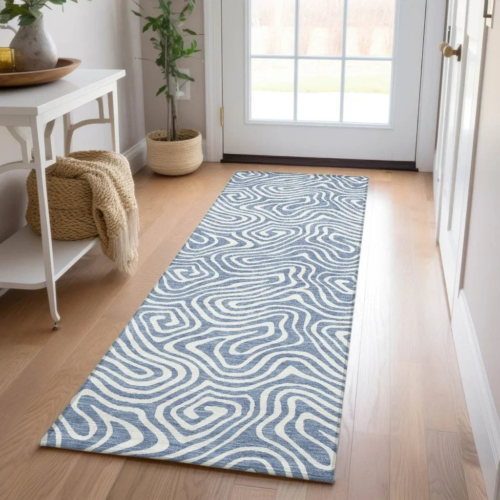 LOOMLAN Rugs Raya Blue Washable Indoor-Outdoor Rug