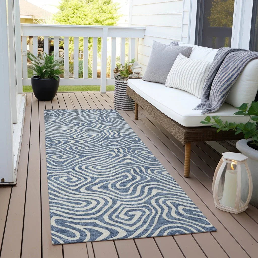 LOOMLAN Rugs Raya Blue Washable Indoor-Outdoor Rug