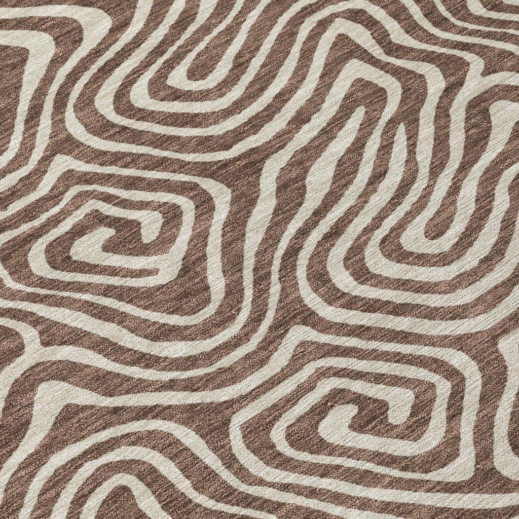 LOOMLAN Rugs Raya Brown Washable Indoor-Outdoor Rug