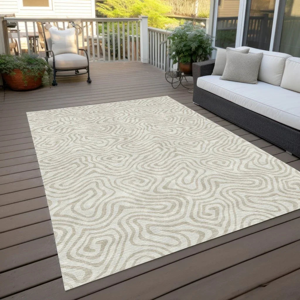 LOOMLAN Rugs Raya Ivory Washable Indoor-Outdoor Rug