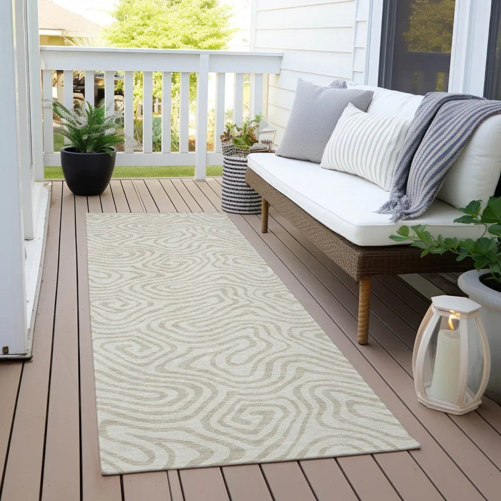 LOOMLAN Rugs Raya Ivory Washable Indoor-Outdoor Rug