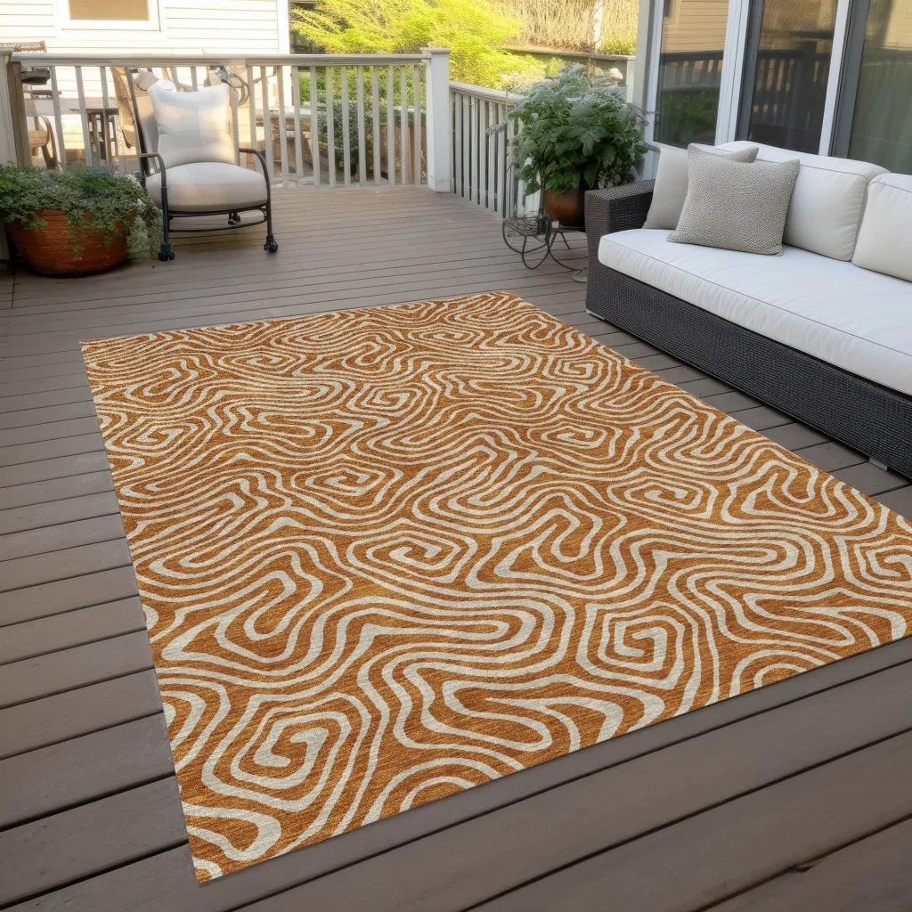 LOOMLAN Rugs Raya Paprika Washable Indoor-Outdoor Rug