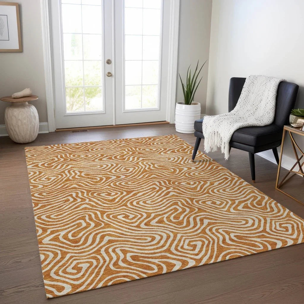 LOOMLAN Rugs Raya Paprika Washable Indoor-Outdoor Rug