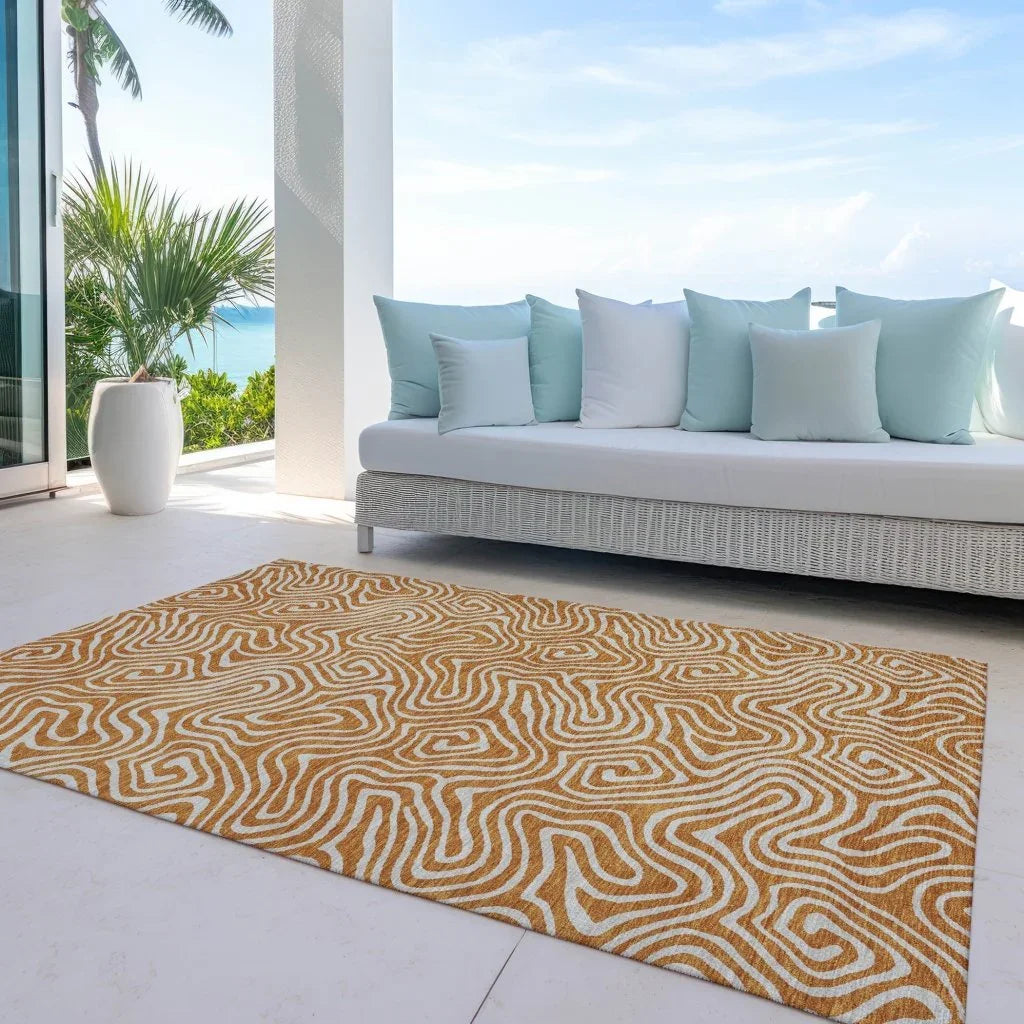 LOOMLAN Rugs Raya Paprika Washable Indoor-Outdoor Rug