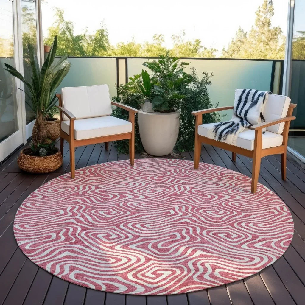 LOOMLAN Rugs Raya Pink Washable Indoor-Outdoor Rug