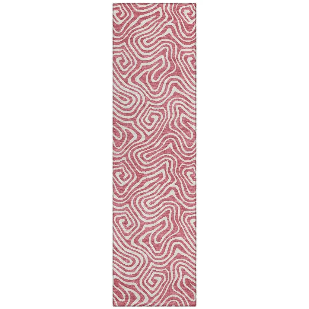 LOOMLAN Rugs Raya Pink Washable Indoor-Outdoor Rug