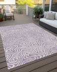 LOOMLAN Rugs Raya Purple Washable Indoor-Outdoor Rug