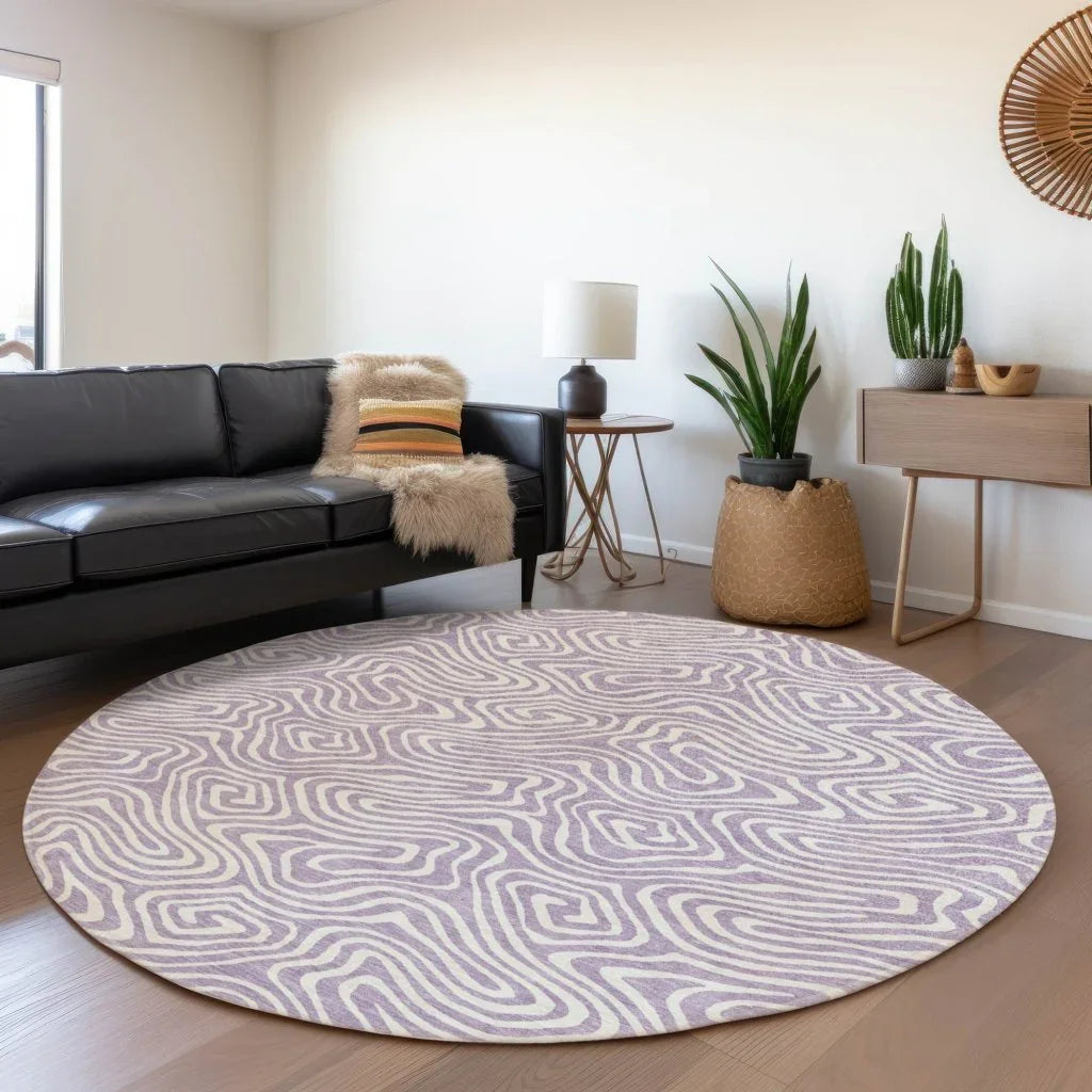 LOOMLAN Rugs Raya Purple Washable Indoor-Outdoor Rug