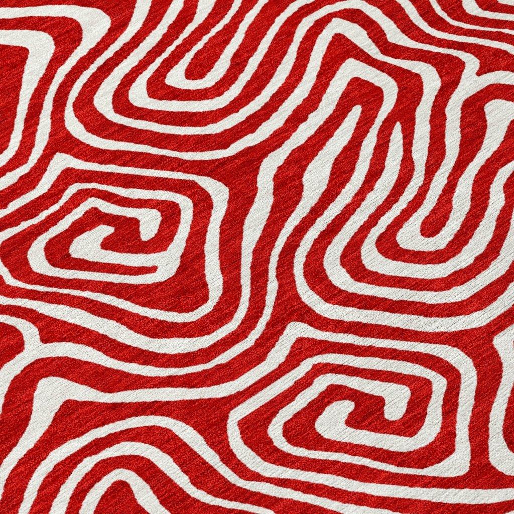 LOOMLAN Rugs Raya Red Washable Indoor-Outdoor Rug