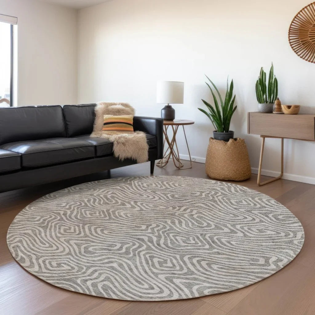 LOOMLAN Rugs Raya Taupe Washable Indoor-Outdoor Rug