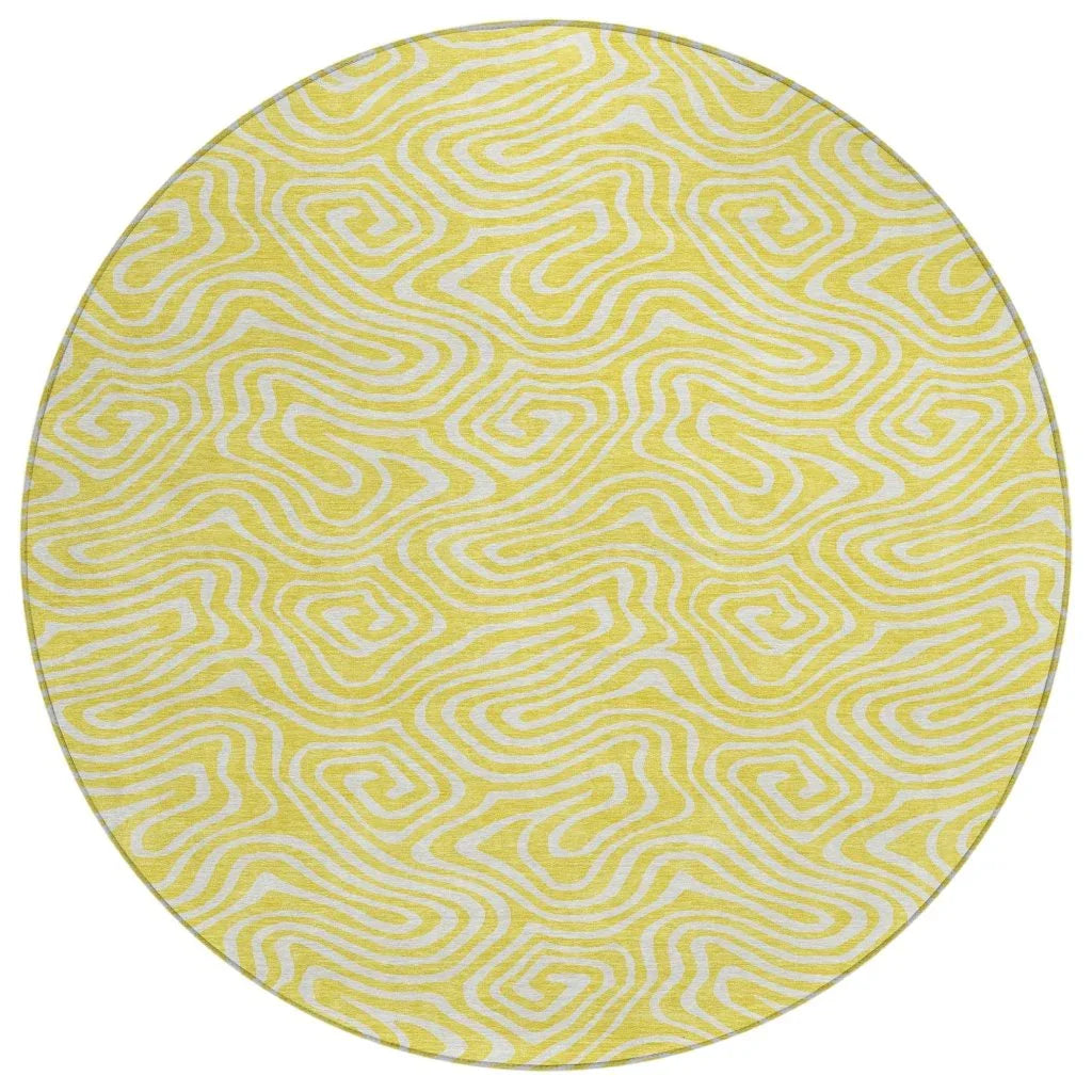 LOOMLAN Rugs Raya Yellow Washable Indoor-Outdoor Rug