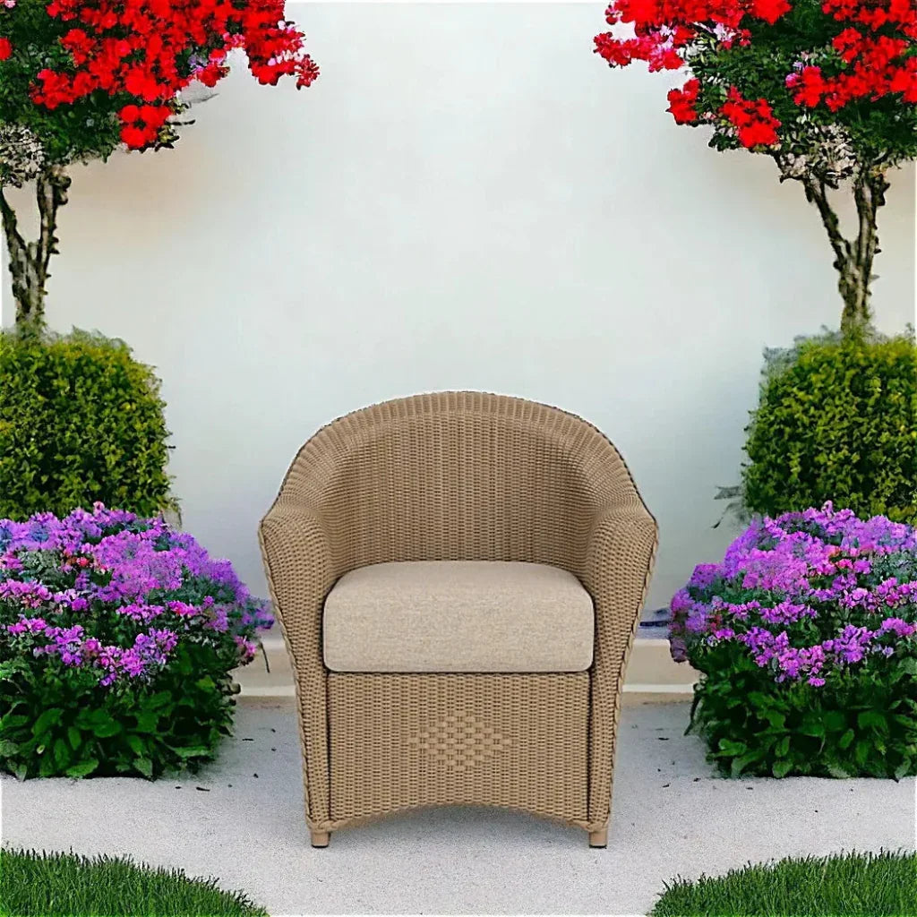 Lloyd Flanders Reflections Wicker Dining Chair Sunbrella Cushion
