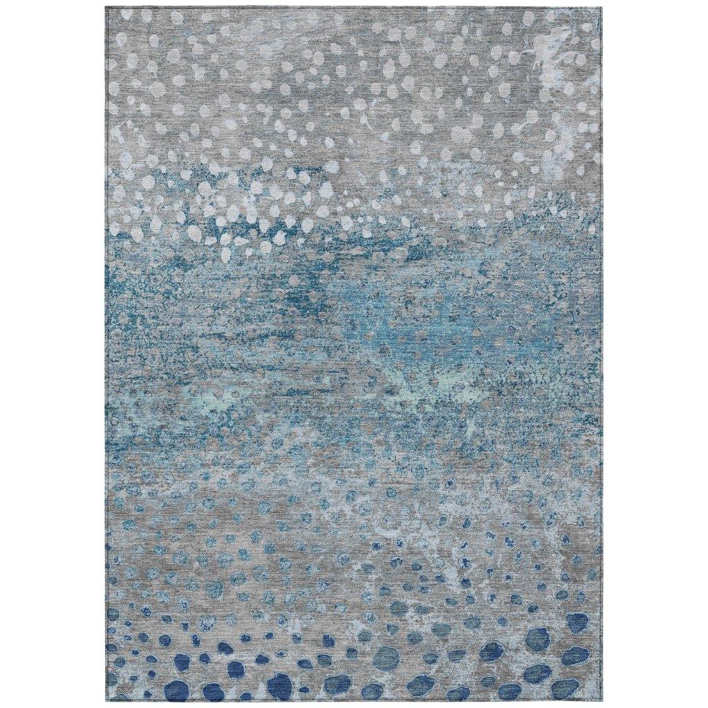 LOOMLAN Rugs Renora Gray Washable Indoor-Outdoor Rug