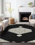 LOOMLAN Rugs Riven Black Washable Indoor-Outdoor Rug