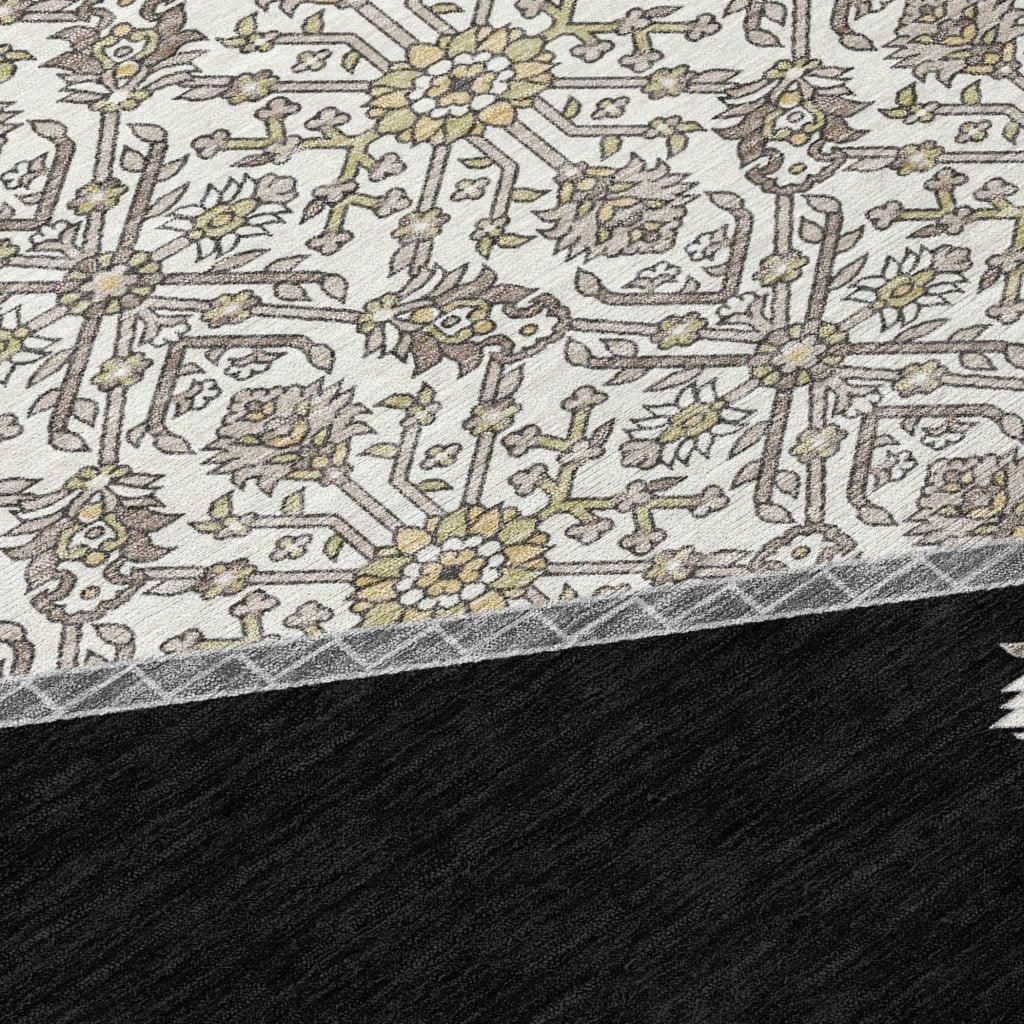 LOOMLAN Rugs Riven Black Washable Indoor-Outdoor Rug