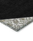 LOOMLAN Rugs Riven Black Washable Indoor-Outdoor Rug