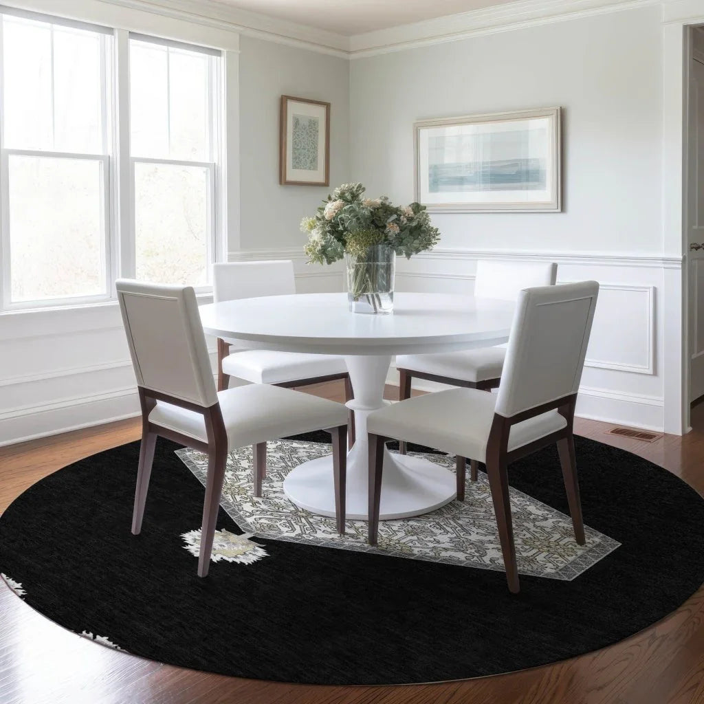 LOOMLAN Rugs Riven Black Washable Indoor-Outdoor Rug