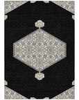 LOOMLAN Rugs Riven Black Washable Indoor-Outdoor Rug