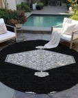 LOOMLAN Rugs Riven Black Washable Indoor-Outdoor Rug