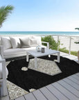 LOOMLAN Rugs Riven Black Washable Indoor-Outdoor Rug