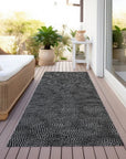 LOOMLAN Rugs Riyala Black Washable Indoor-Outdoor Rug