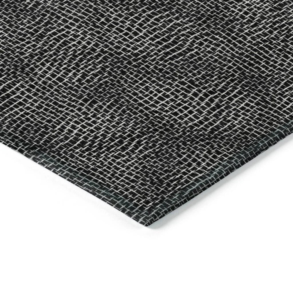LOOMLAN Rugs Riyala Black Washable Indoor-Outdoor Rug
