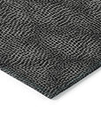 LOOMLAN Rugs Riyala Black Washable Indoor-Outdoor Rug