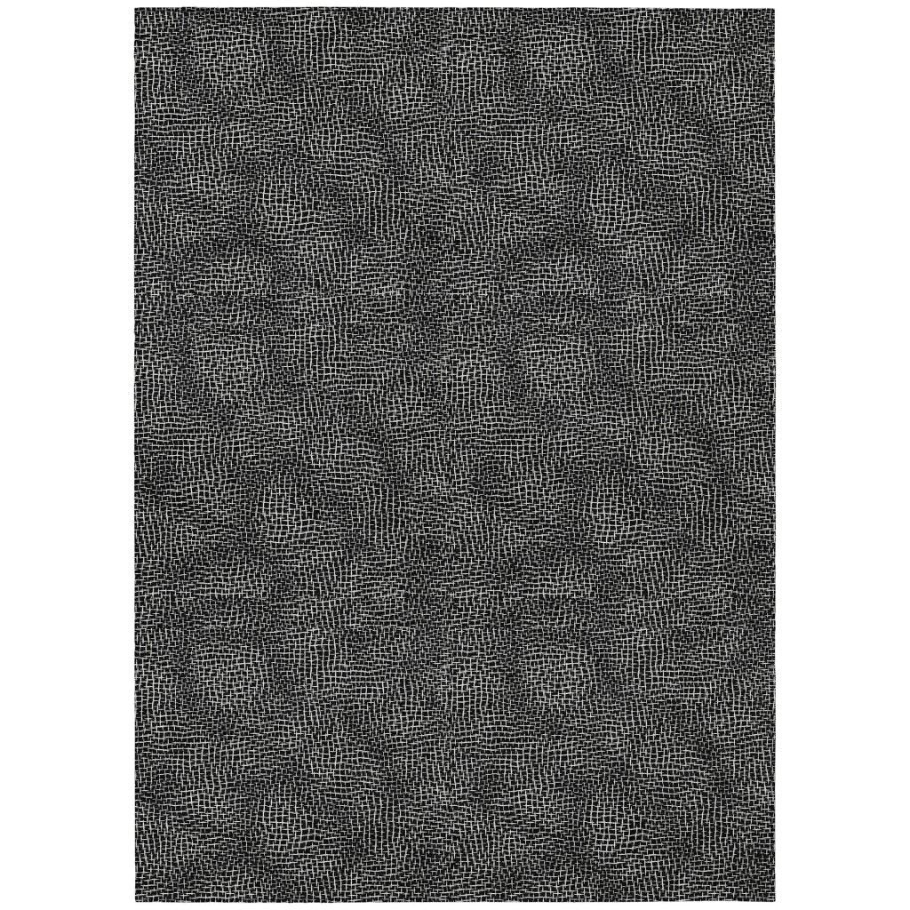 LOOMLAN Rugs Riyala Black Washable Indoor-Outdoor Rug