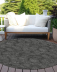 LOOMLAN Rugs Riyala Black Washable Indoor-Outdoor Rug